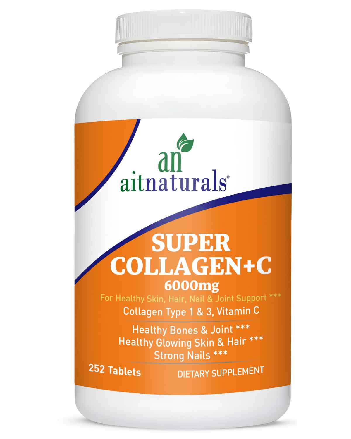 Aitnaturals Super Collagen + Vitamin C 252 Tablets